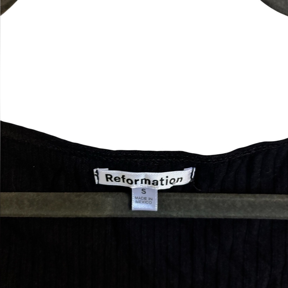 Reformation Black Square Neck Top Small - Picture 3 of 5